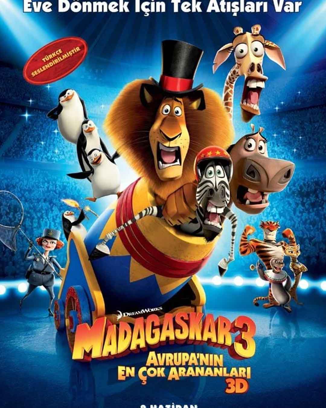 Madagaskar 3: Avrupa’nın En Çok Arananları Türkçe Dublaj İzle
